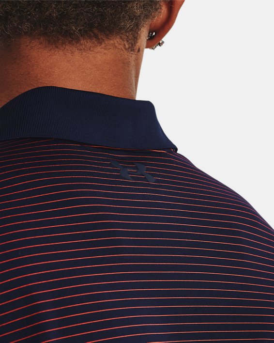 เสื้อโปโล UA Performance 3.0 Stripe สำหรับผู้ชาย in Blue image number 3